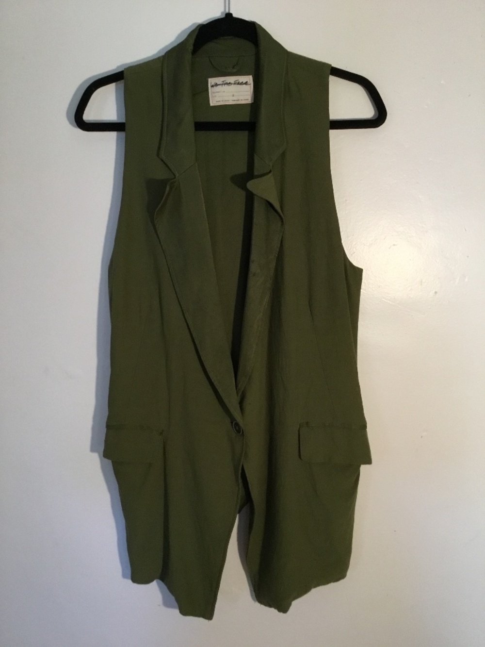 We the Free Women’s Forest Green Long Button Vest